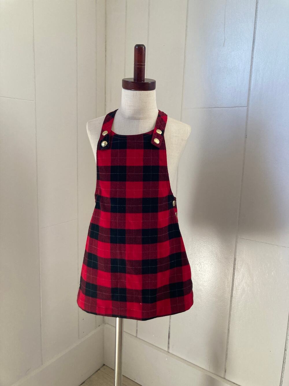 Max Studio Plaid Little Girls Jumper, Size 4T